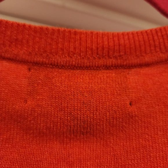Banana Republic Italian Merino Wool Blend Sweater Orange Preppy Outdoors XS - Picture 12 of 13